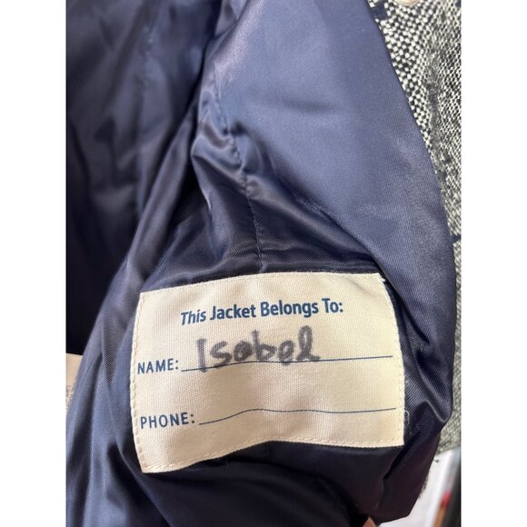 OshKosh B'gosh Toddler Girls Gray Hooded Peacoat Jacket Bow Print Accent Size 2T - Picture 9 of 10